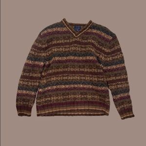 vintage grandpa fairycore oversized fall stripped sweater